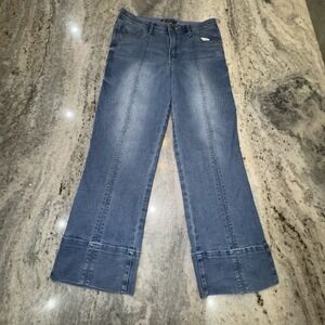 Democracy 30x26 Women's 10 Wide Leg Cropped Jeans Mid Rise Casual Denim